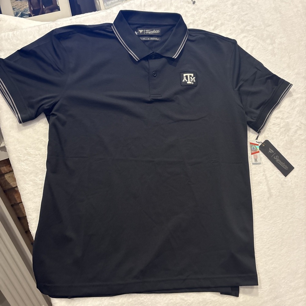 Fanatics Signature Polo Shirt, Black With Texas A&M Embroidered Logo XL